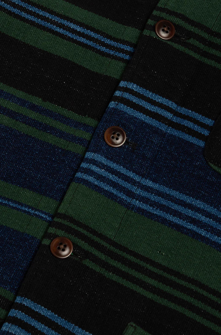 ORIGINAL MADRAS TRADING COMPANY - No140 BEACH MAT WEAVE JACKET - BLUE