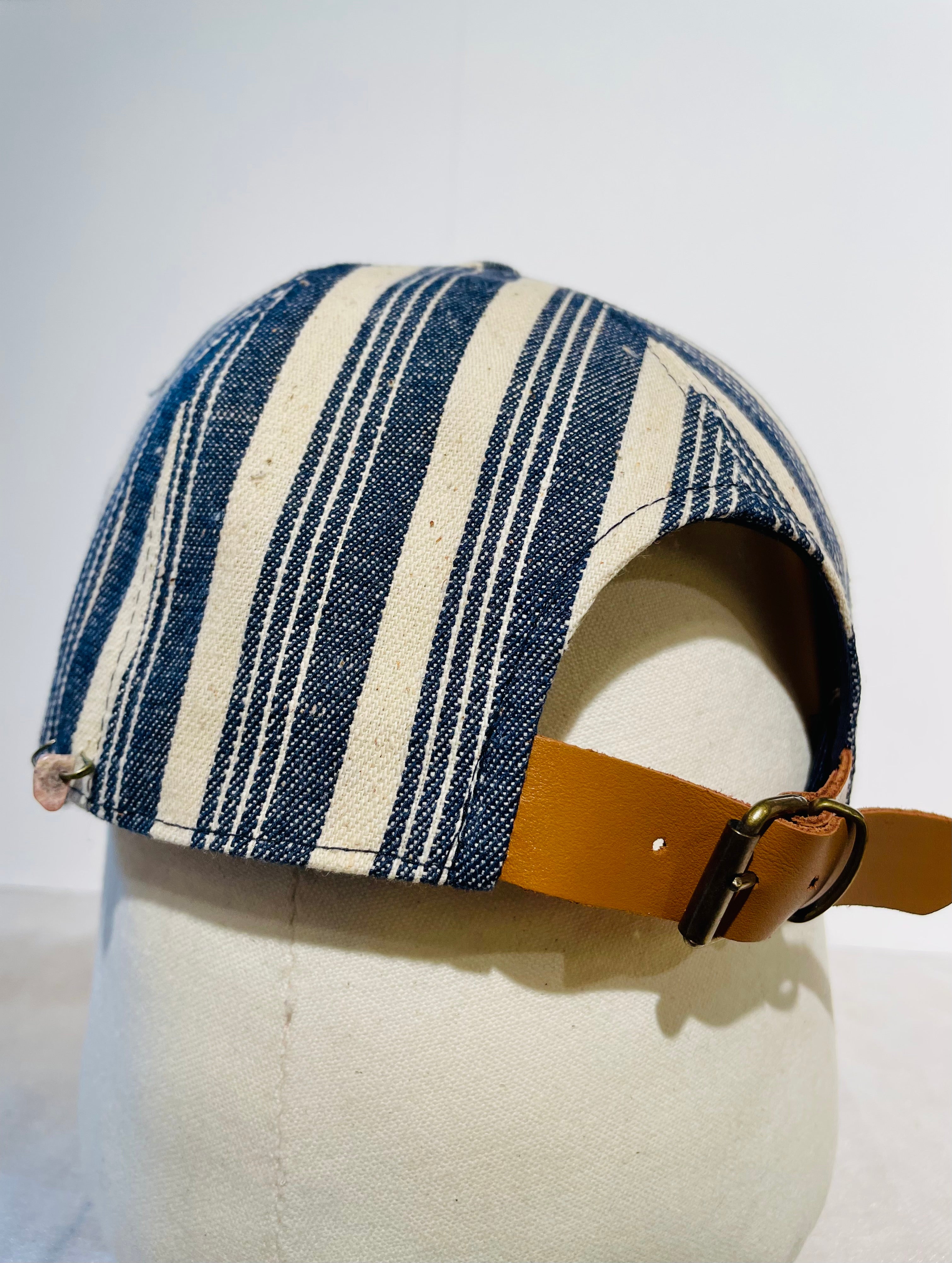 【再値下げ】SUPER DUPER - POKEY DENIM BASEBALL CAP - STRIPE BLUE