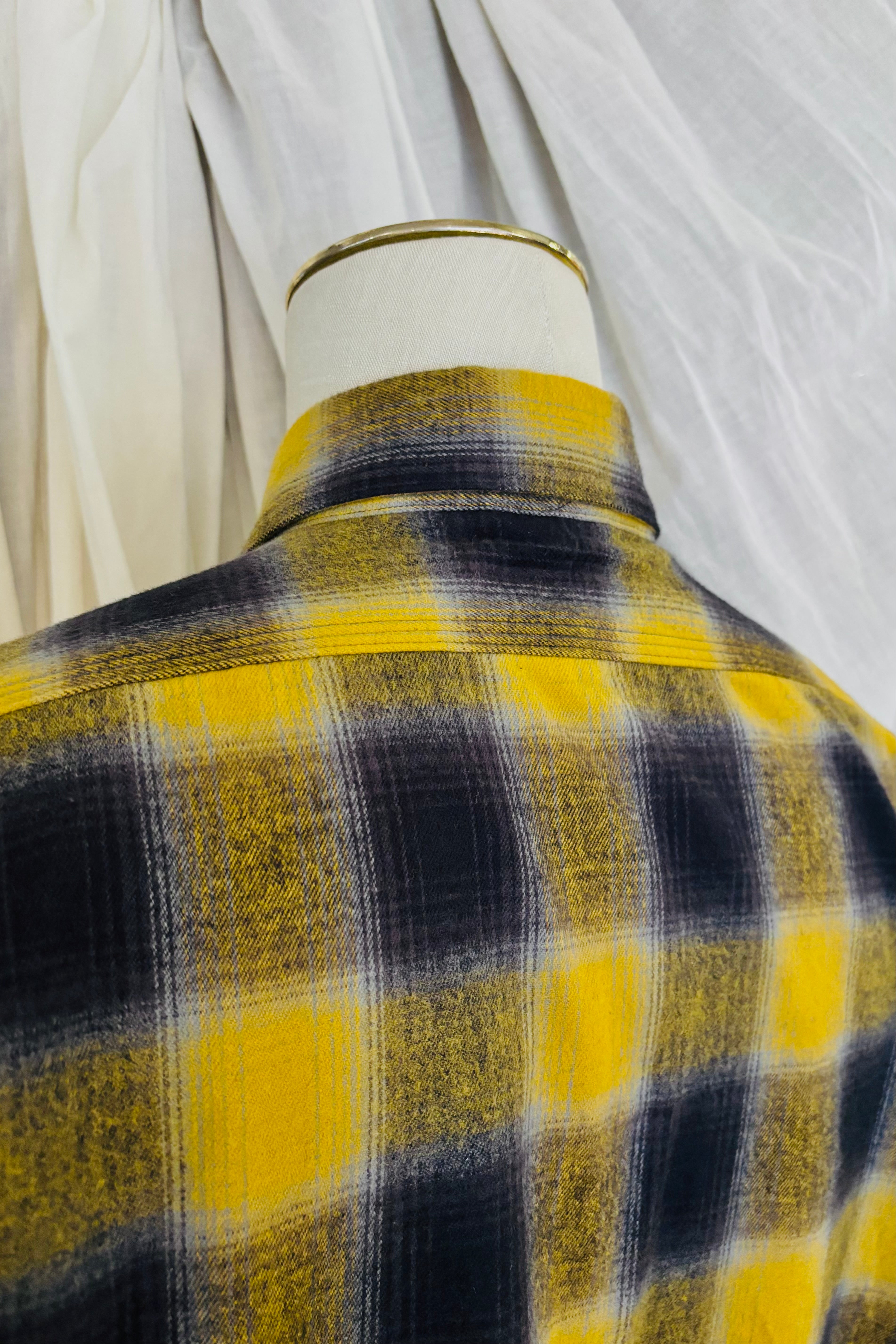 KENNETH FIELD - BARN SHIRTS FLANNEL PLAIDS - MUSTARD