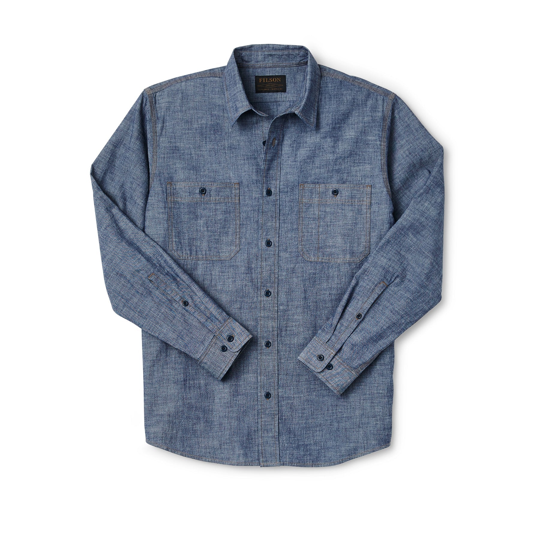 FILSON - CHAMBRAY CPO SHIRT - RINSED INDIGO CHAMBRAY