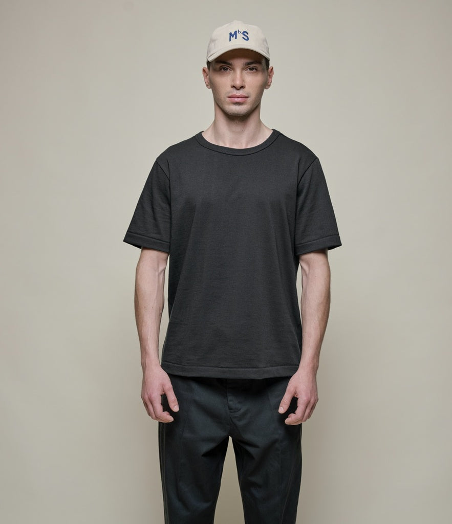 Merz b.Schwanen - 214 LOOPWHEELED TEE RELAXED FIT - CHARCOAL