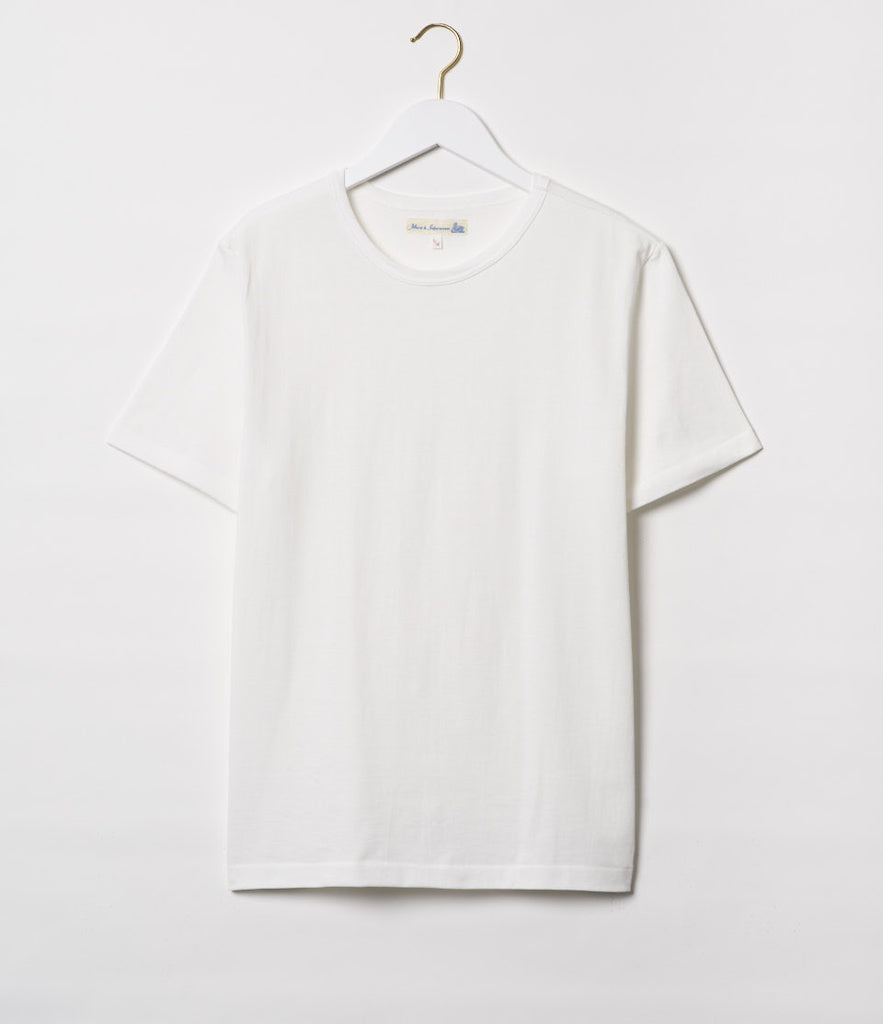 Merz b.Schwanen - 215 LOOPWHEELED TEE - WHITE