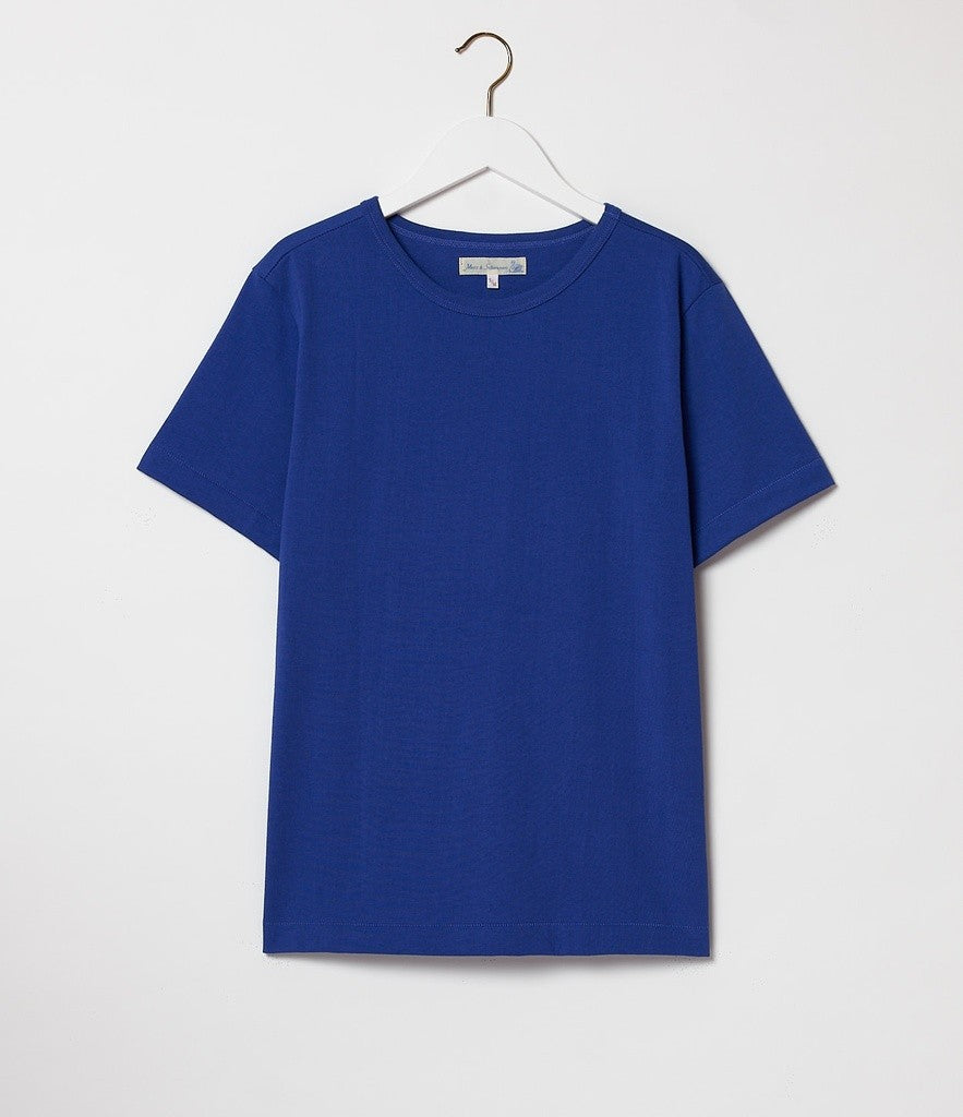 Merz b.Schwanen - 215 LOOPWHEELED TEE - VINTAGE BLUE