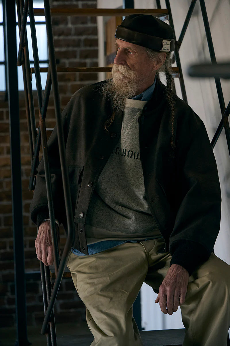 Nigel Cabourn - 50s CREW NECK LETTERED - GREY