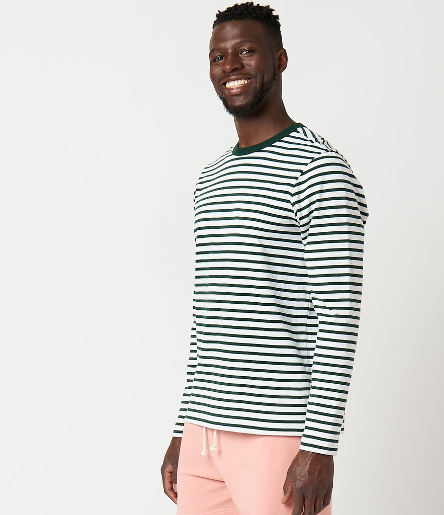 Merz b.Schwanen - 2M18 LONG SLEEVE 7.9oz - GREEN/WHITE
