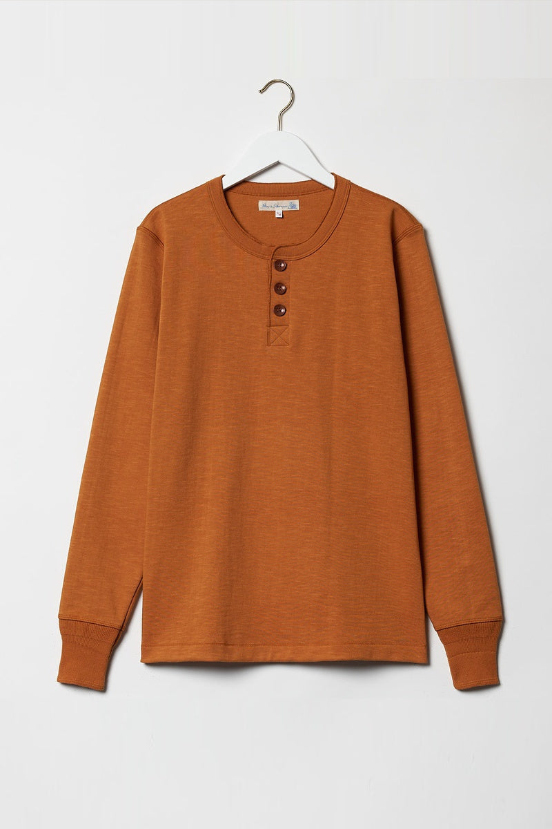 Merz b.Schwanen - 2S04 LOOPWHEELED HENLEY HEAVY - DESERT SUN