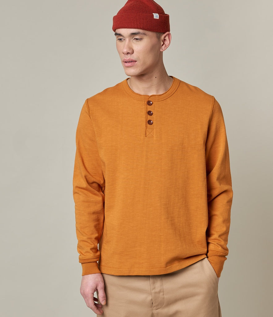 Merz b.Schwanen - 2S04 LOOPWHEELED HENLEY HEAVY - DESERT SUN