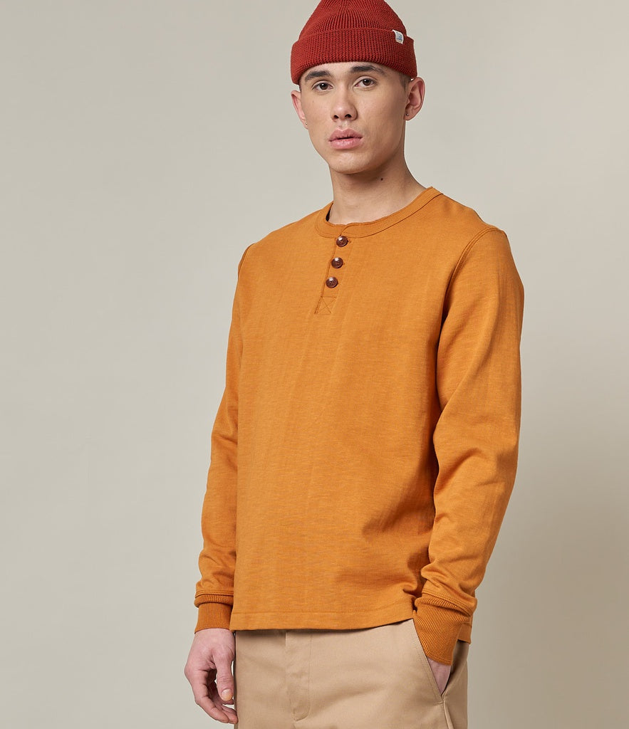 Merz b.Schwanen - 2S04 LOOPWHEELED HENLEY HEAVY - DESERT SUN