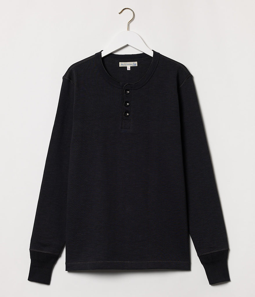 Merz b.Schwanen - 2S04 LOOPWHEELED HENLEY HEAVY - CHARCOAL