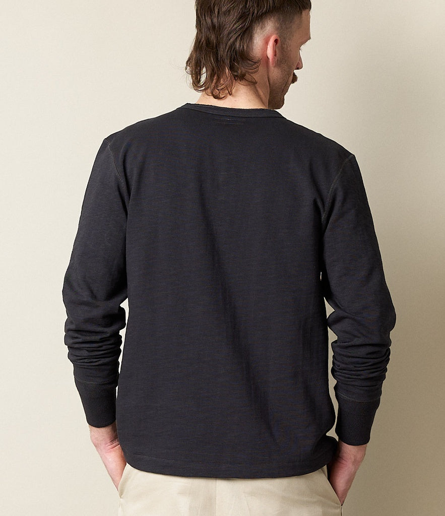 Merz b.Schwanen - 2S04 LOOPWHEELED HENLEY HEAVY - CHARCOAL