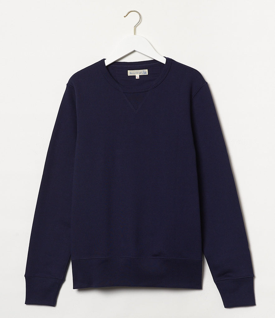 Merz b.Schwanen - 3S48 LOOPWHEELED SWEATSHIRT HEAVY INK BLUE - CLASSIC FIT