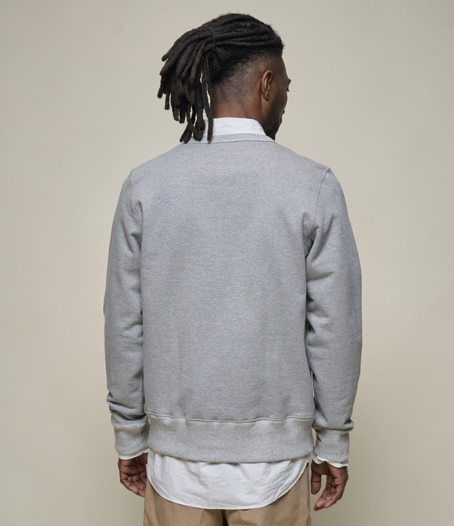 Merz b.Schwanen - 3S48 LOOPWHEELED SWEATSHIRT HEAVY GREY MEL - CLASSIC FIT