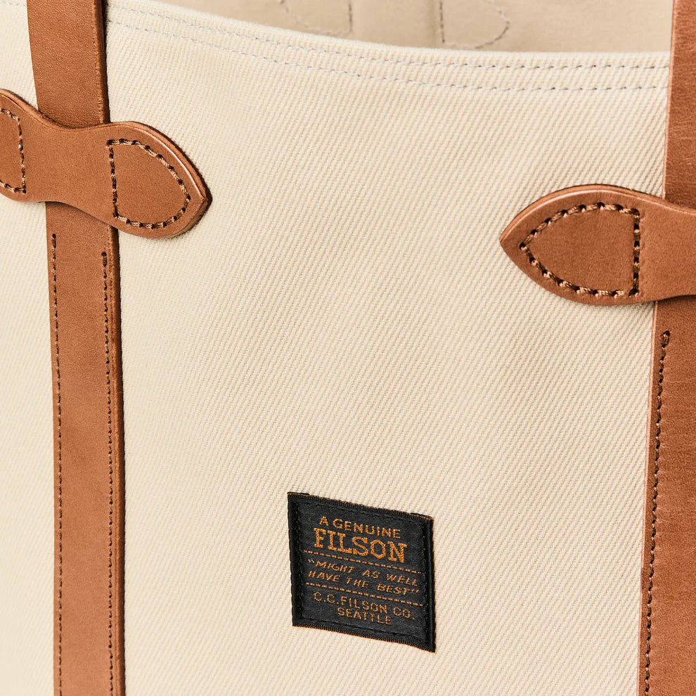 FILSON - RUGGED TWILL LARGE OPEN TOTE BAG - FEATHER GRAY