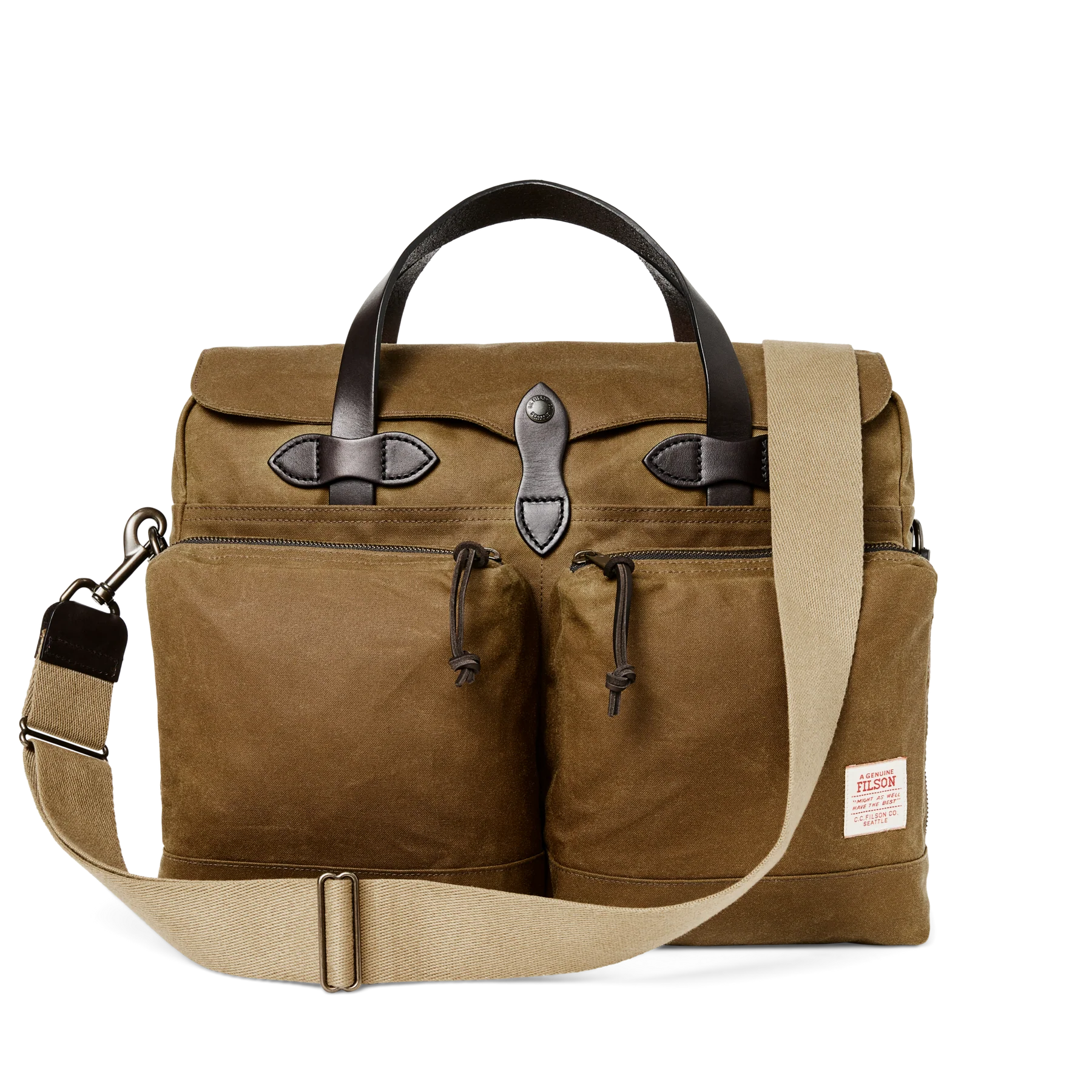 FILSON - 24 HOUR TIN CLOTH BRIEFCASE - DARK TAN
