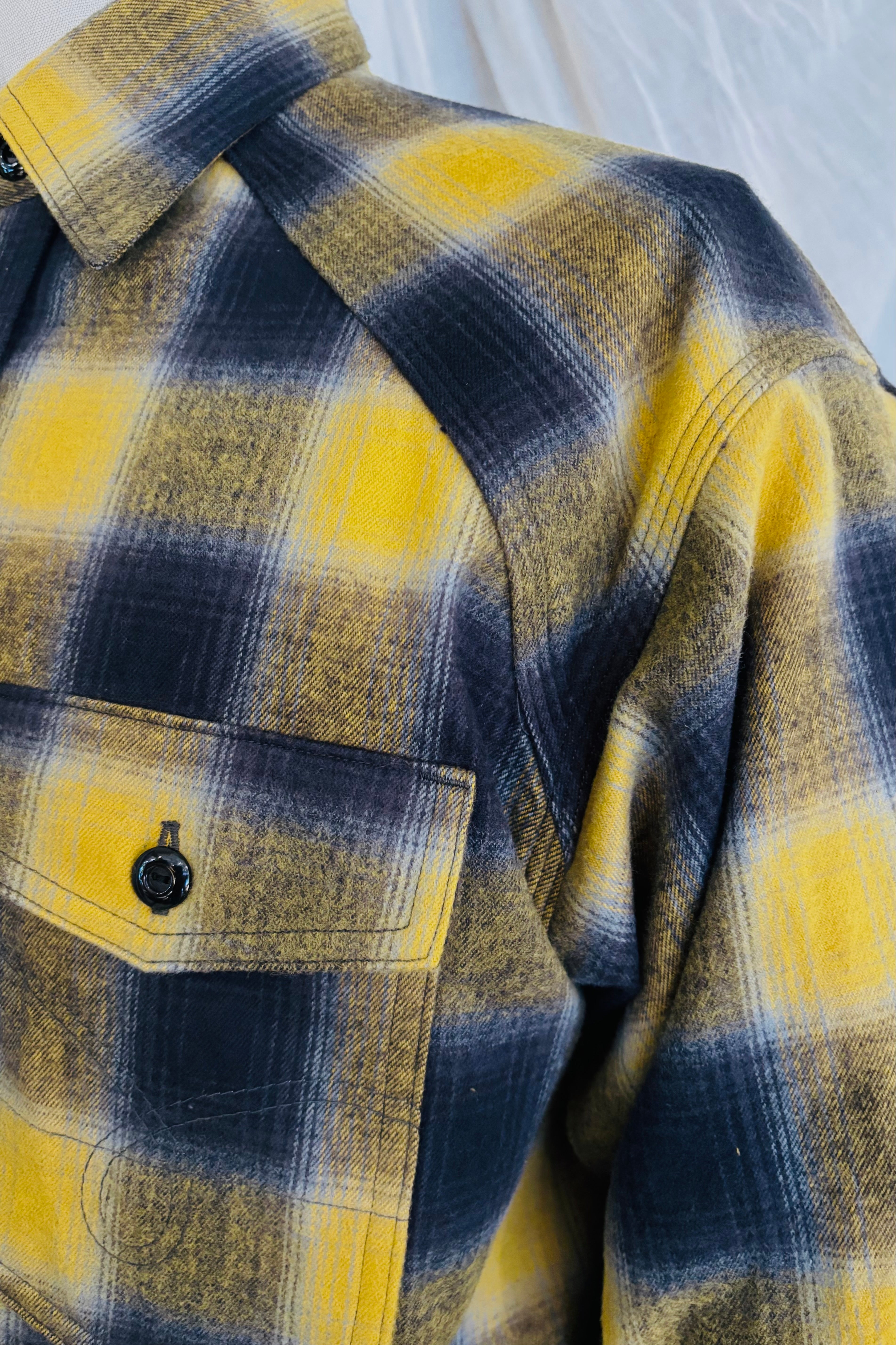 KENNETH FIELD - BARN SHIRTS FLANNEL PLAIDS - MUSTARD