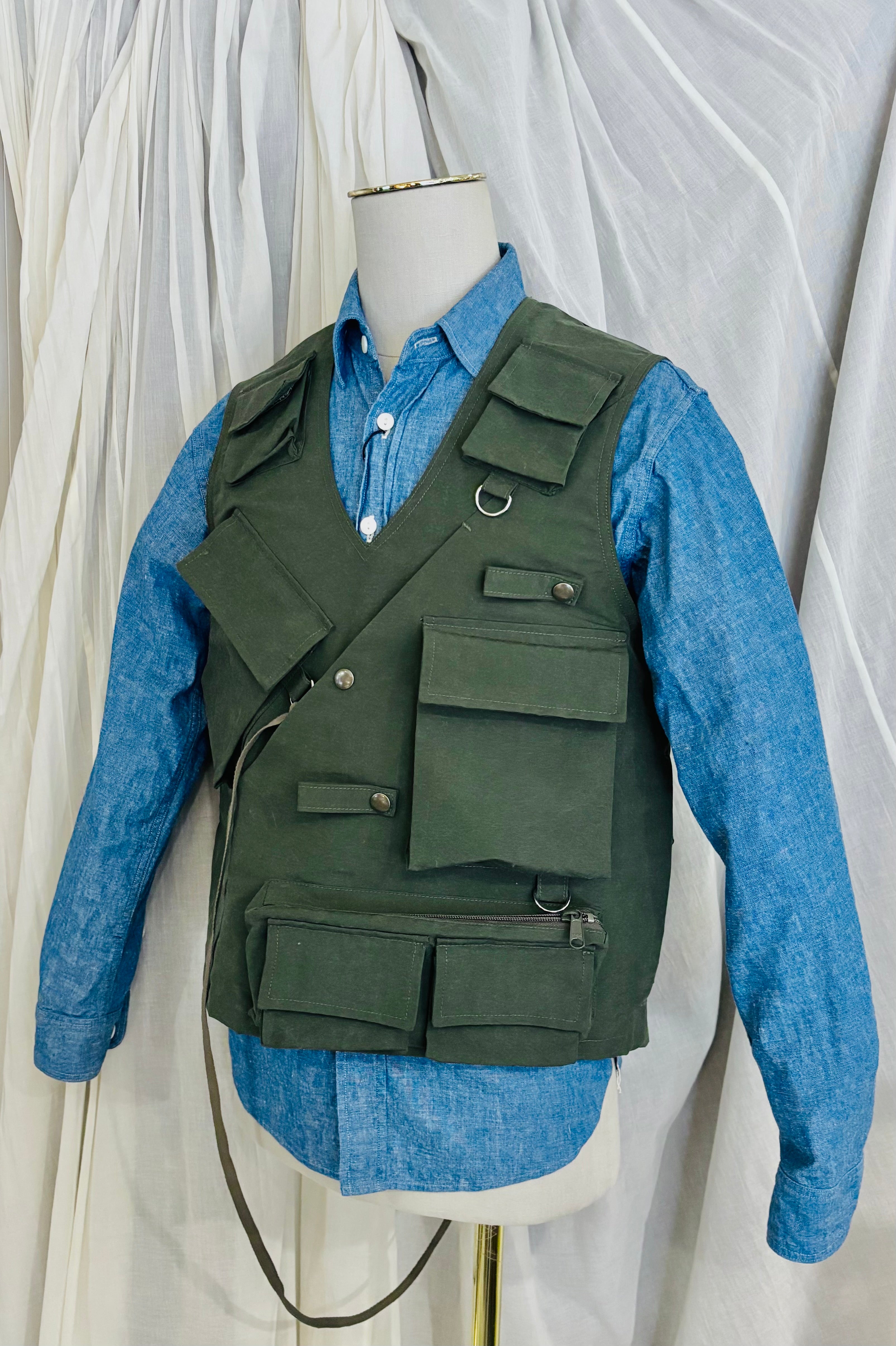 KENNETH FIELD - TROUT HUNTER VEST P/N GROSGRAIN - OLIVE