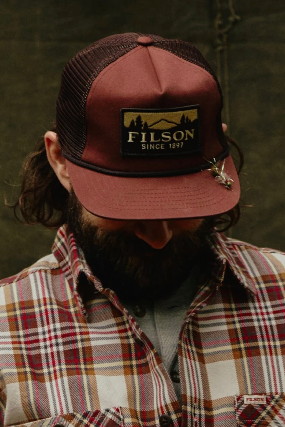 FILSON - TRUCKER MESH CAP - RED WOOD / SCENIC