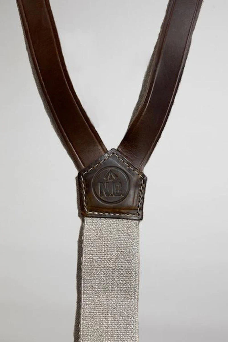 Nigel Cabourn - LEATHER SUSPENDER - PEAT LABEL