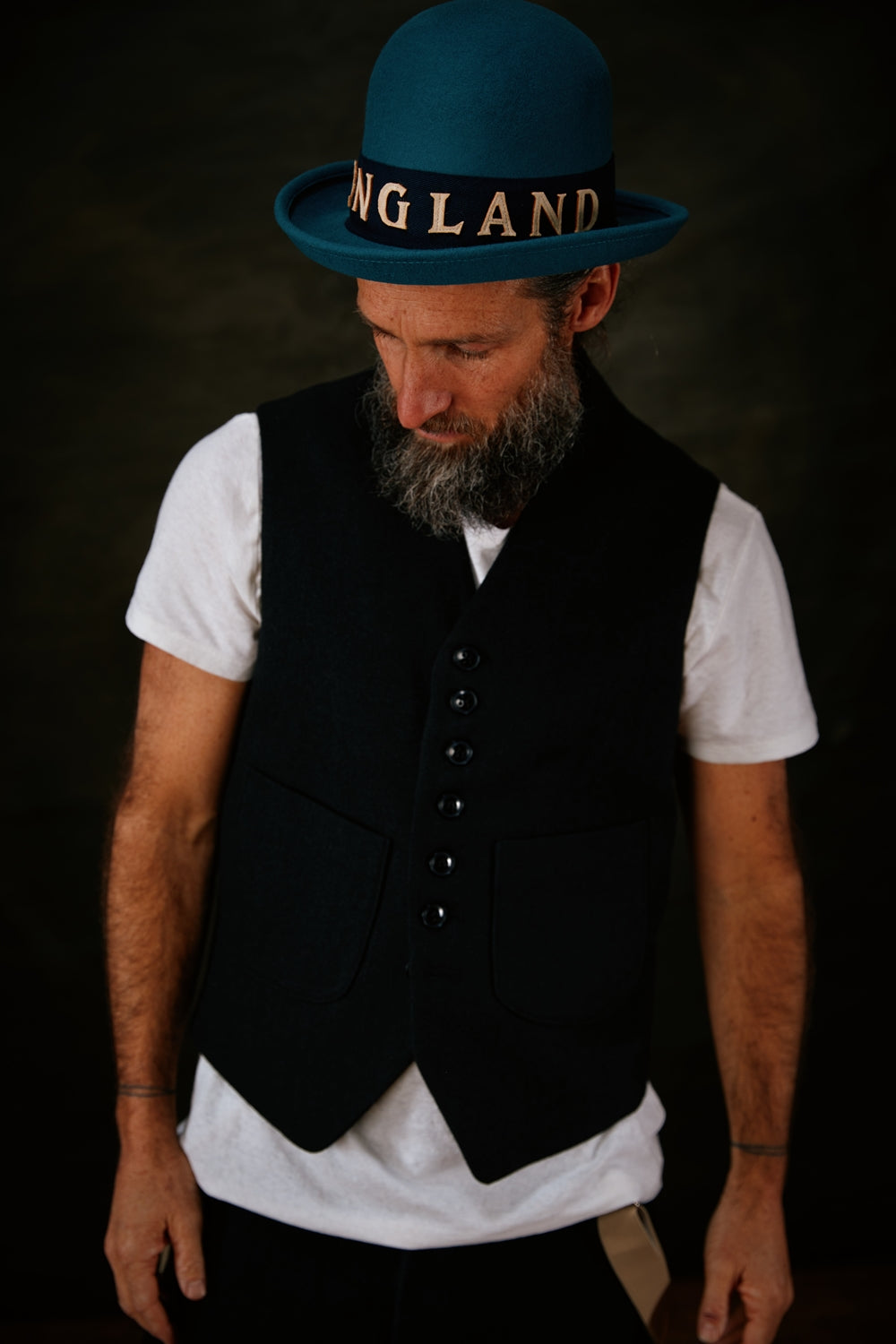 HACKNEY UNION WORKHOUSE - CHICKEN GEORGE HAT WITH LETTERS - TURQUOISE