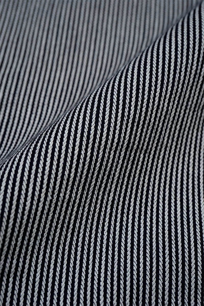 【再値下げ】Nigel Cabourn LYBRO - JK03-03-HI COLLARLESS JACKET - INDIGO HICKORY STRIPE