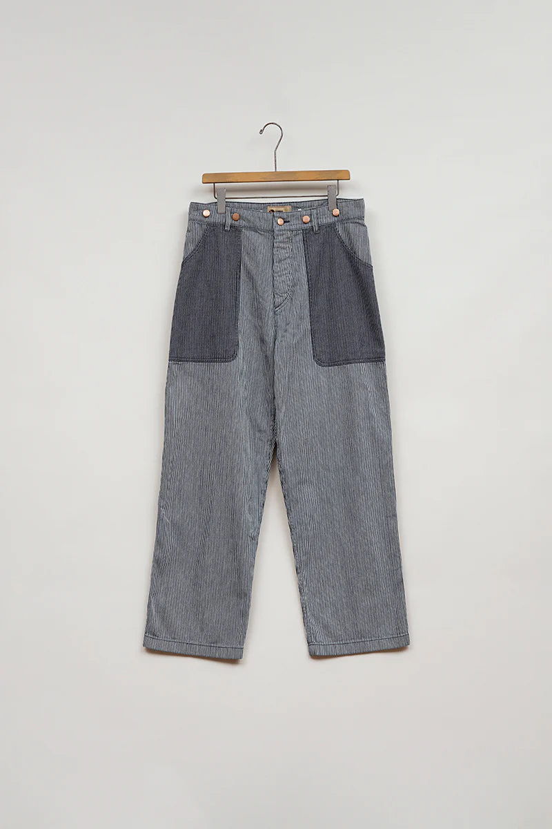 【再値下げ】Nigel Cabourn LYBRO - PT02-01-HI WORK PANT - INDIGO HICKORY STRIPE