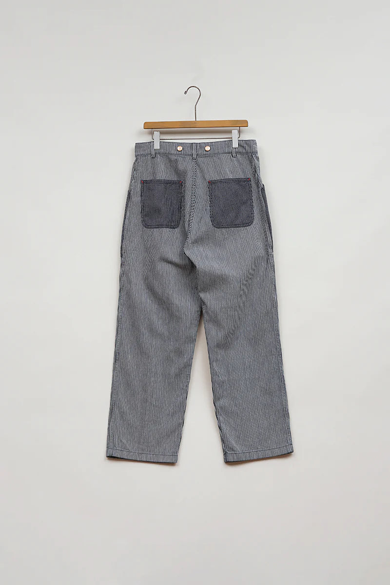 【再値下げ】Nigel Cabourn LYBRO - PT02-01-HI WORK PANT - INDIGO HICKORY STRIPE