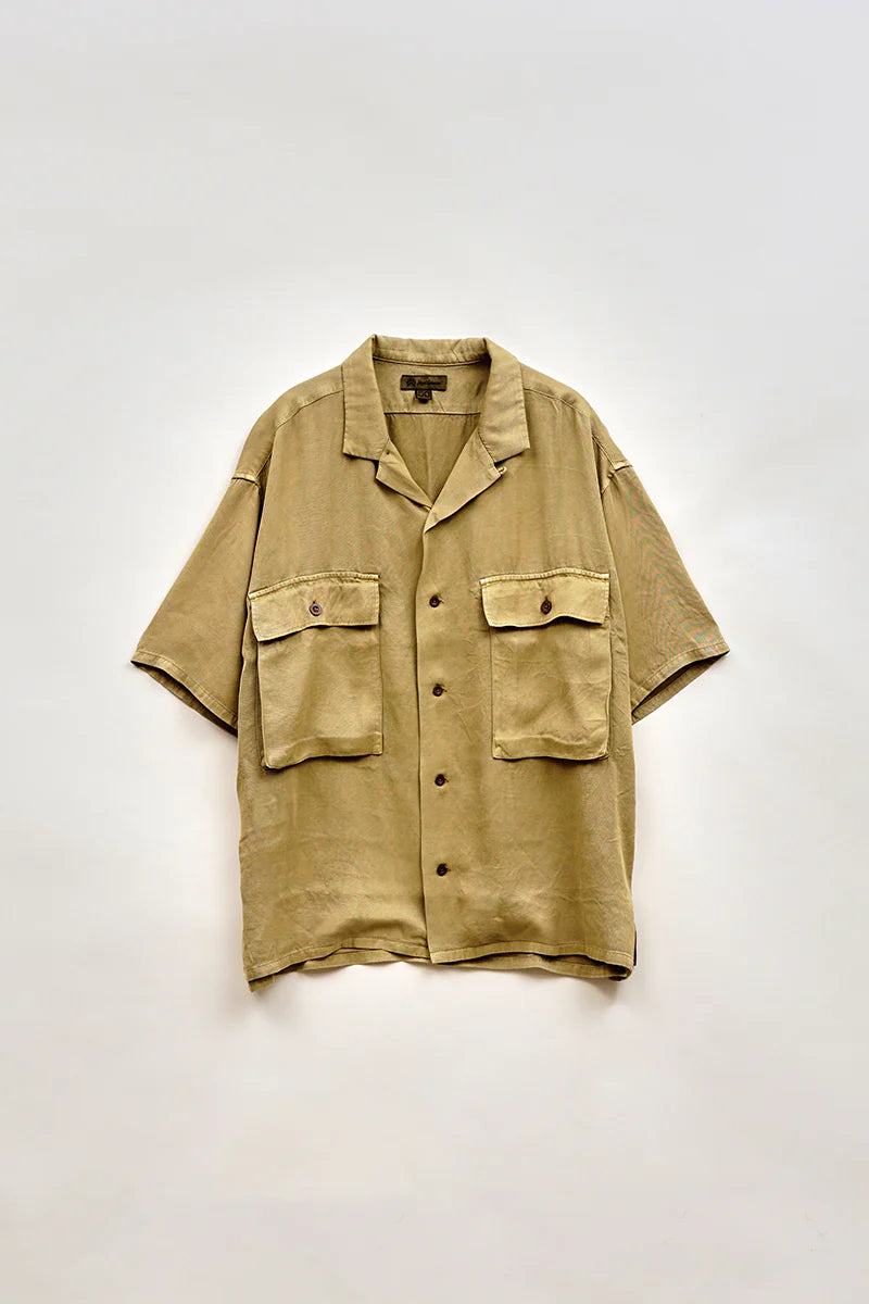 Nigel Cabourn - ARMY SHIRT S/S RAYON PIGMENT - CAMEL