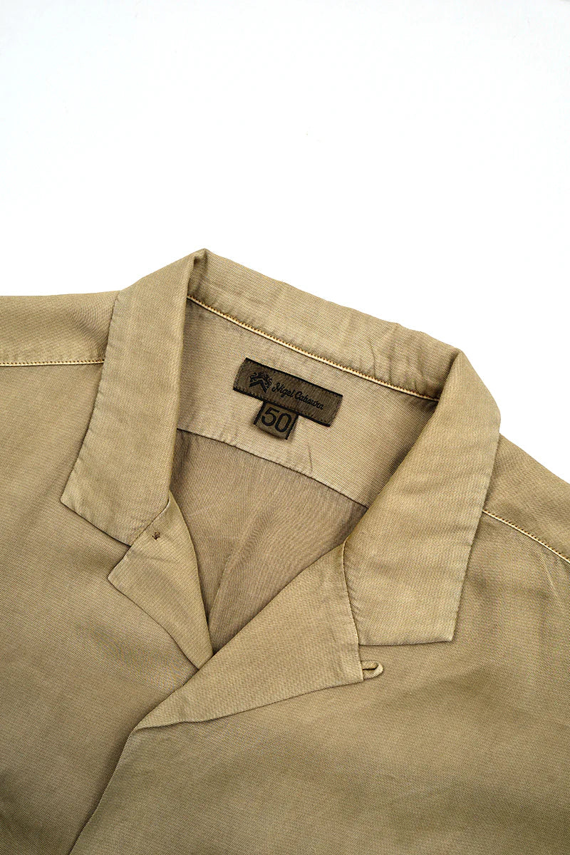 Nigel Cabourn - ARMY SHIRT S/S RAYON PIGMENT - CAMEL
