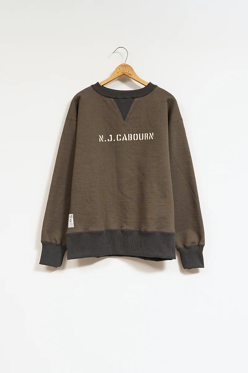 Nigel Cabourn - 50s CREW NECK LETTERED - CHARCOAL GREY