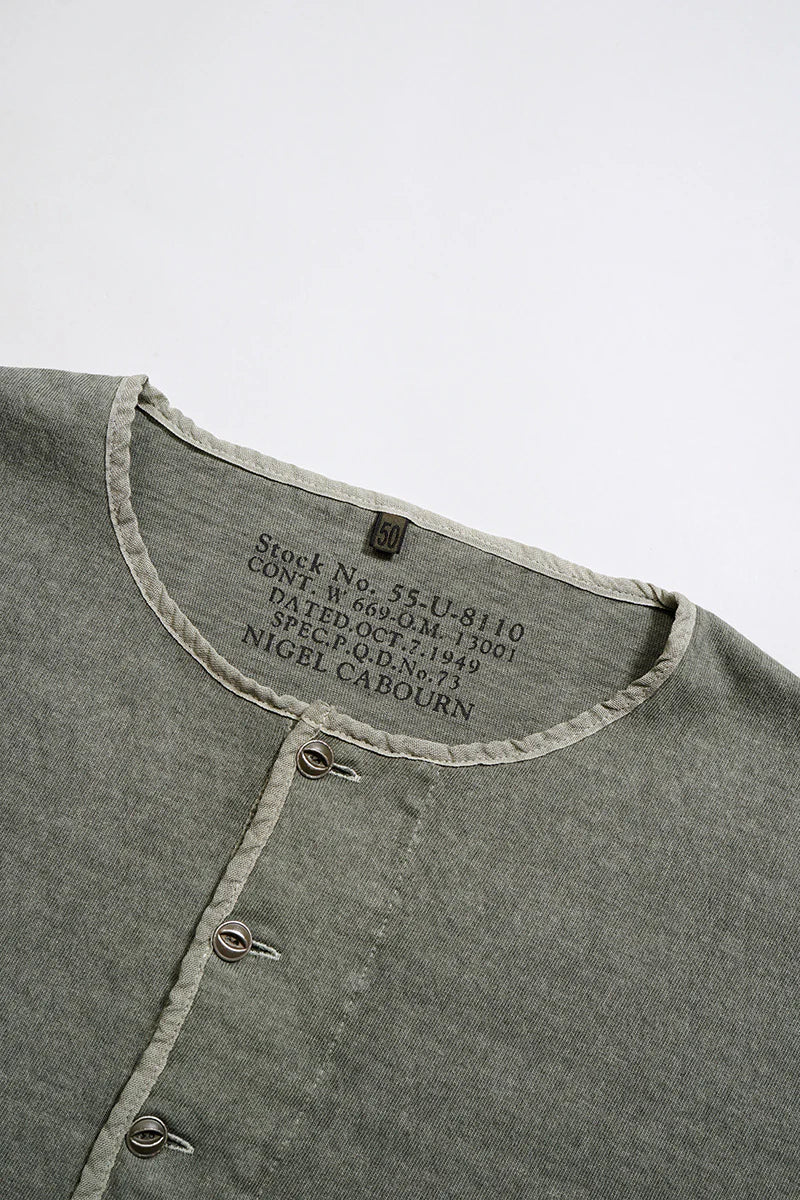 Nigel Cabourn - 50s HENLEY NECK SHIRT - PIGMENT