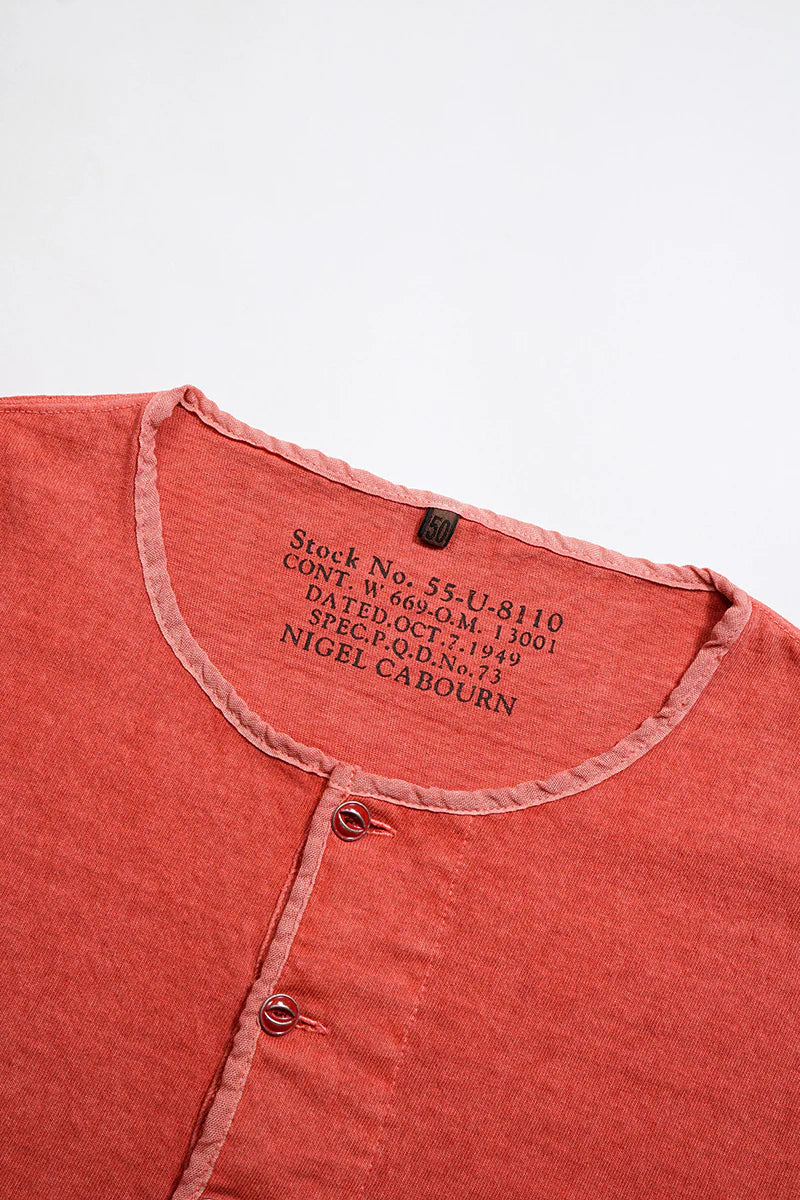 Nigel Cabourn - 50s HENLEY NECK SHIRT - PIGMENT