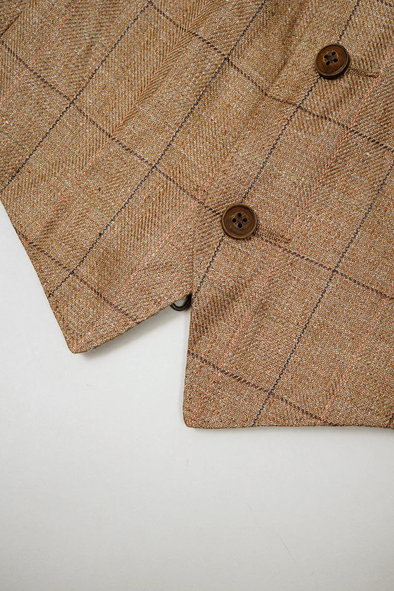 Nigel Cabourn - RANCH WORKER VEST - HEMP LINEN CHECK