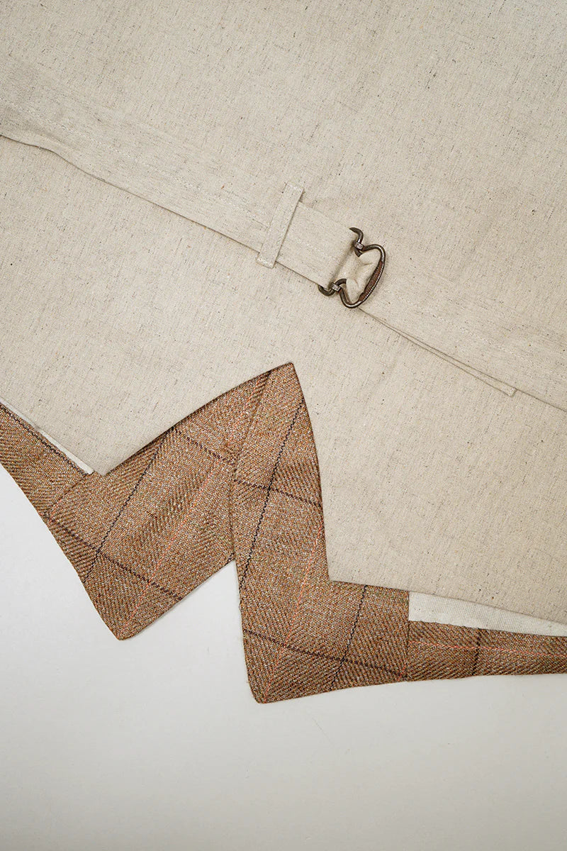 Nigel Cabourn - RANCH WORKER VEST - HEMP LINEN CHECK