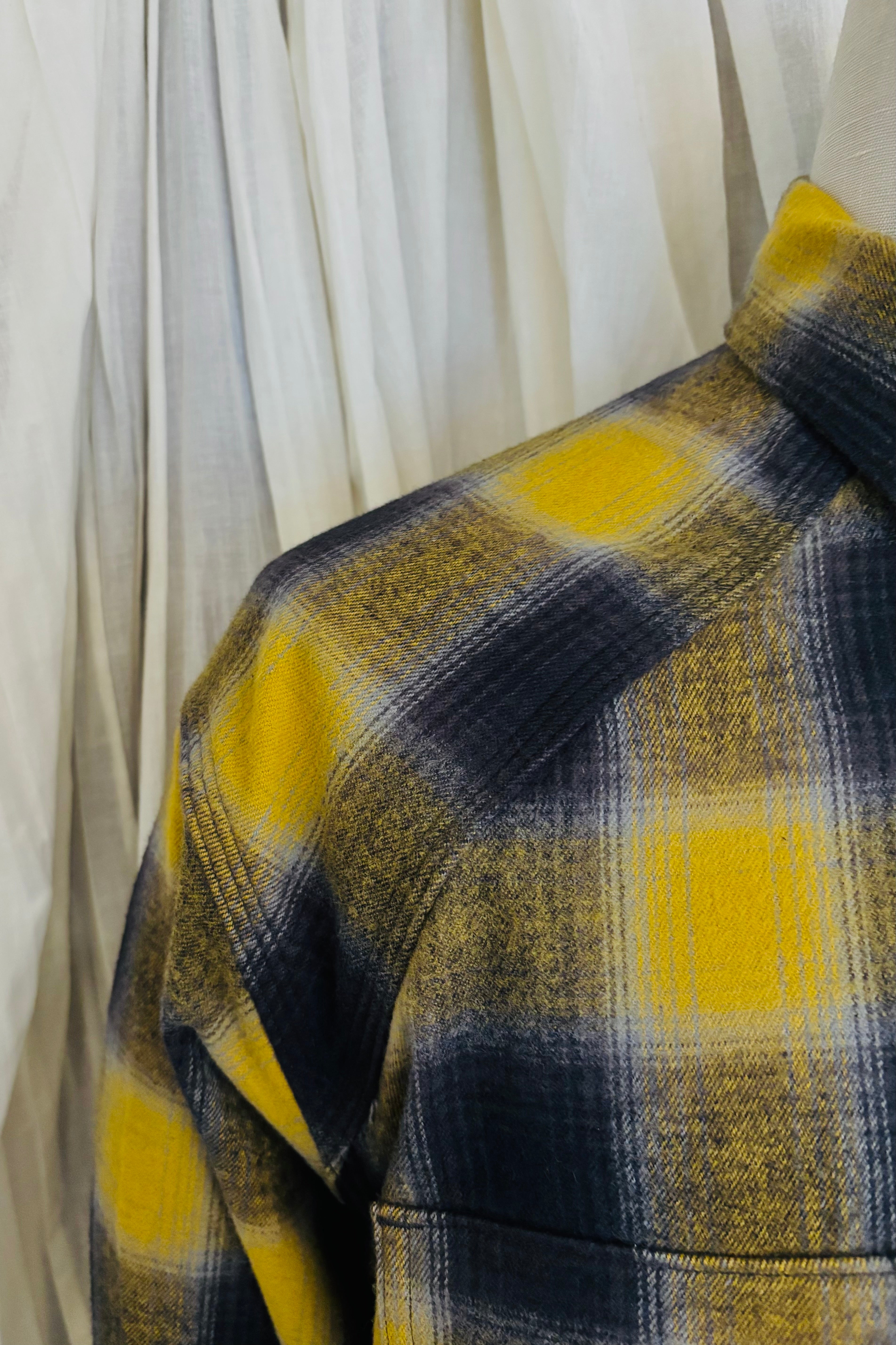 KENNETH FIELD - BARN SHIRTS FLANNEL PLAIDS - MUSTARD