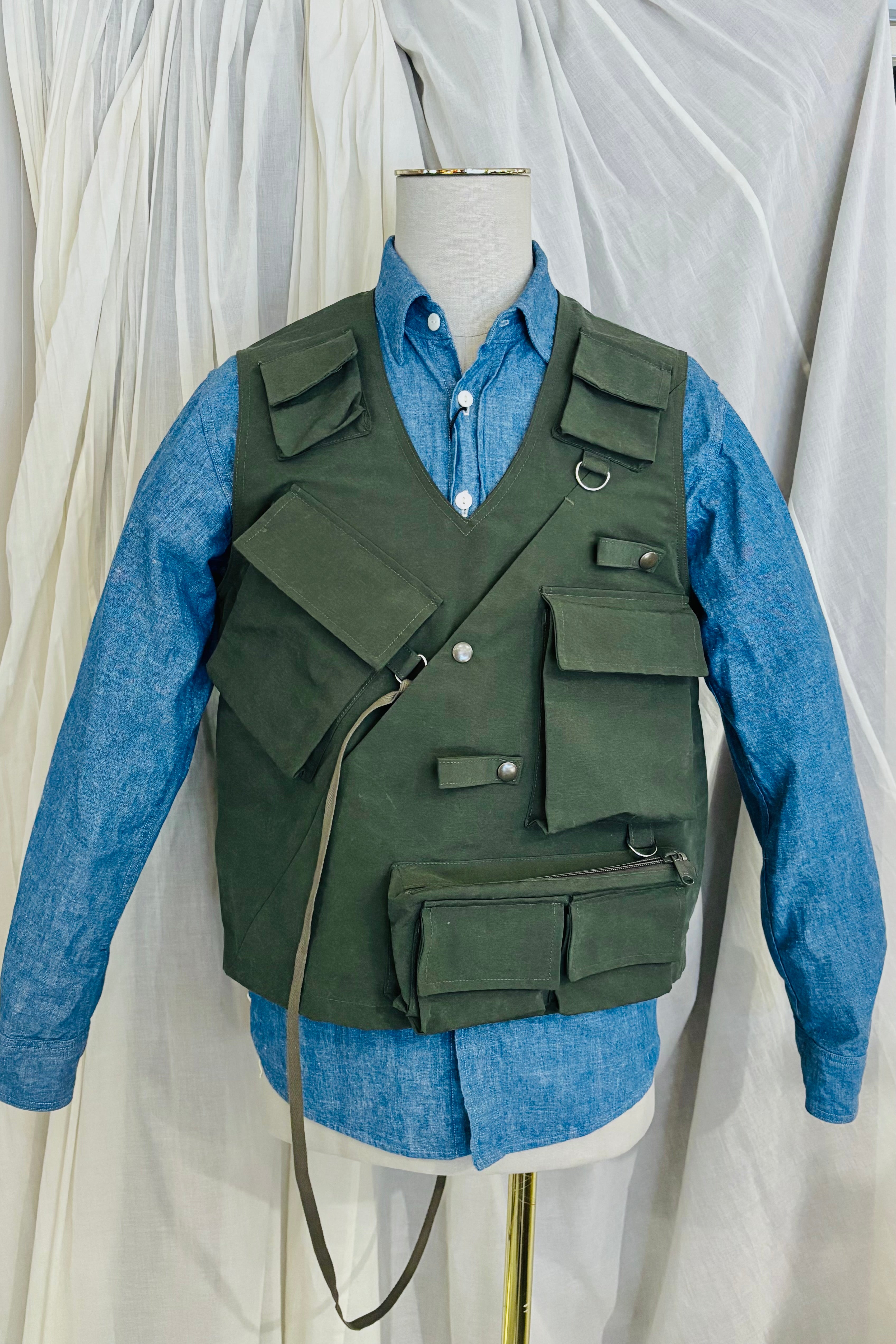 KENNETH FIELD - TROUT HUNTER VEST P/N GROSGRAIN - OLIVE