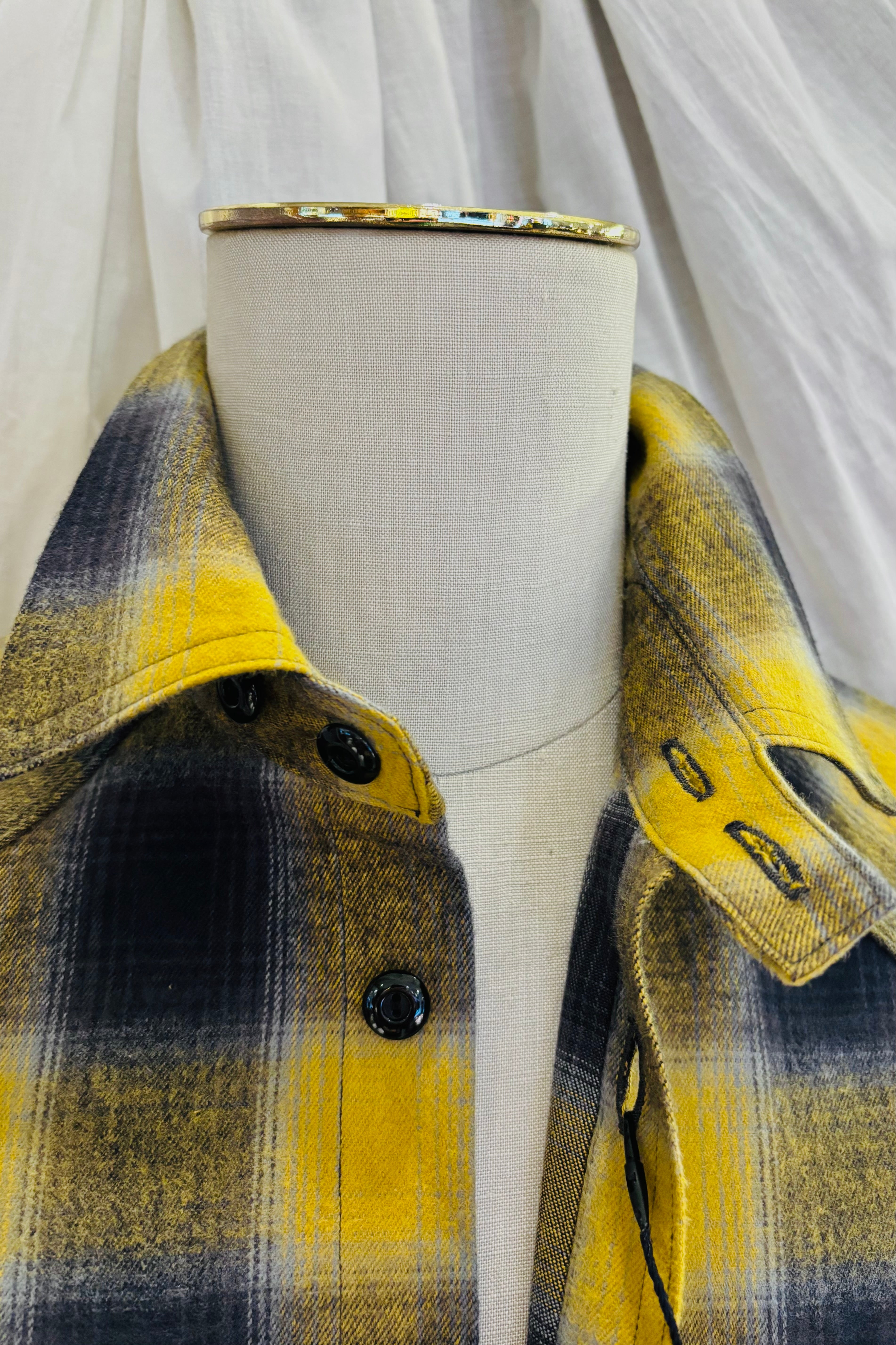 KENNETH FIELD - BARN SHIRTS FLANNEL PLAIDS - MUSTARD