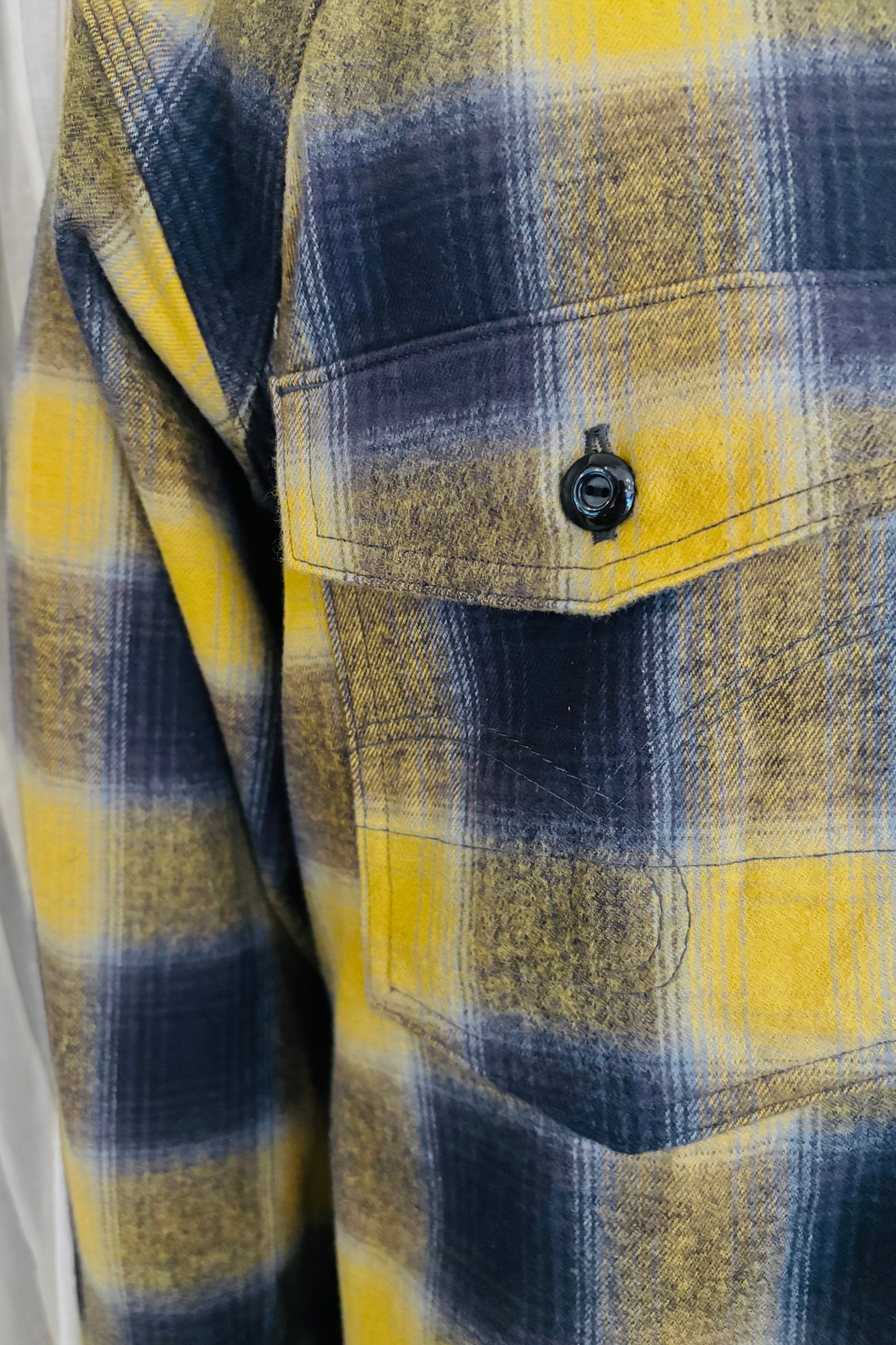 KENNETH FIELD - BARN SHIRTS FLANNEL PLAIDS - MUSTARD