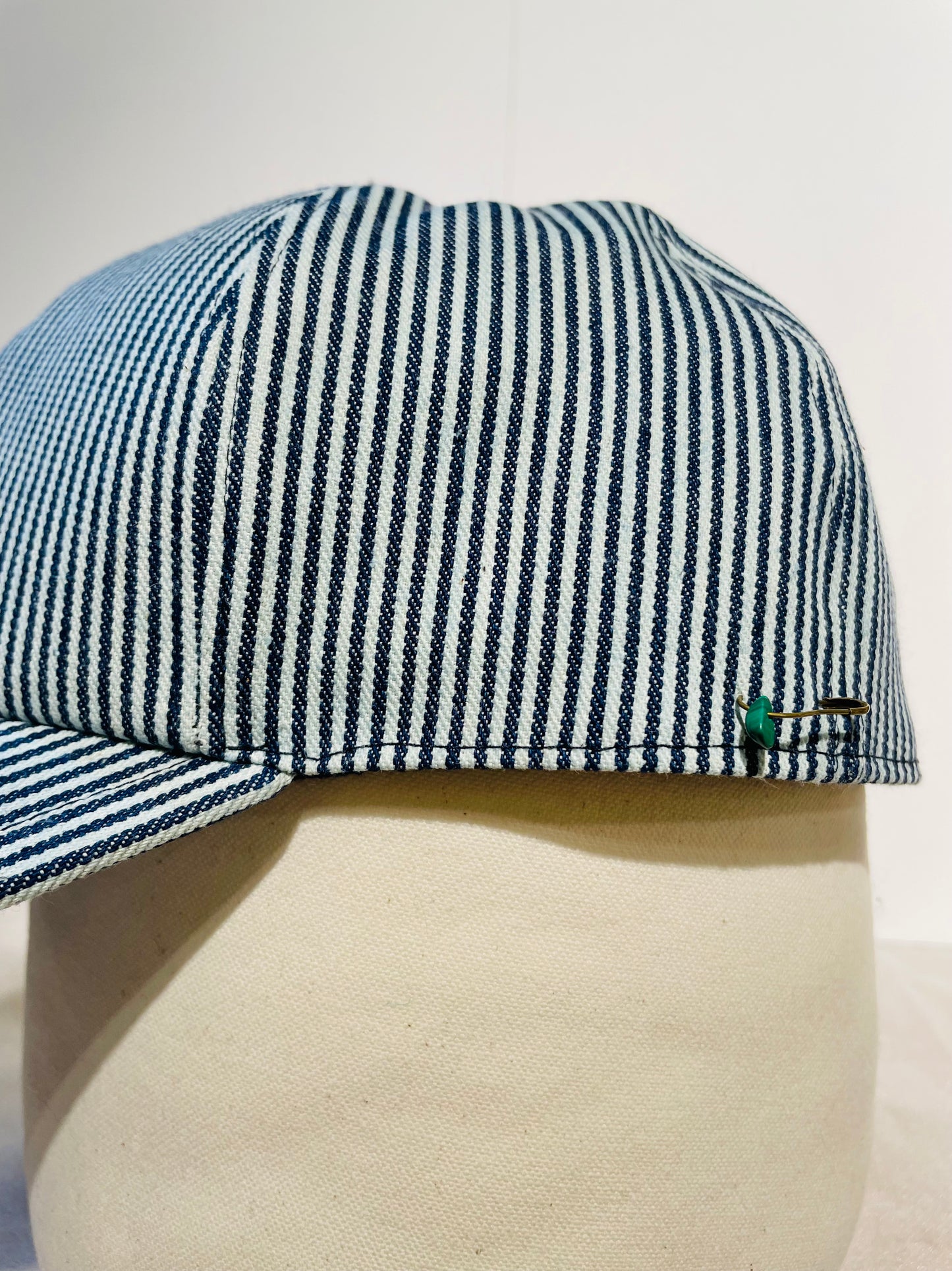 【再値下げ】SUPER DUPER - POKEY DENIM BASEBALL CAP - WORK STRIPE