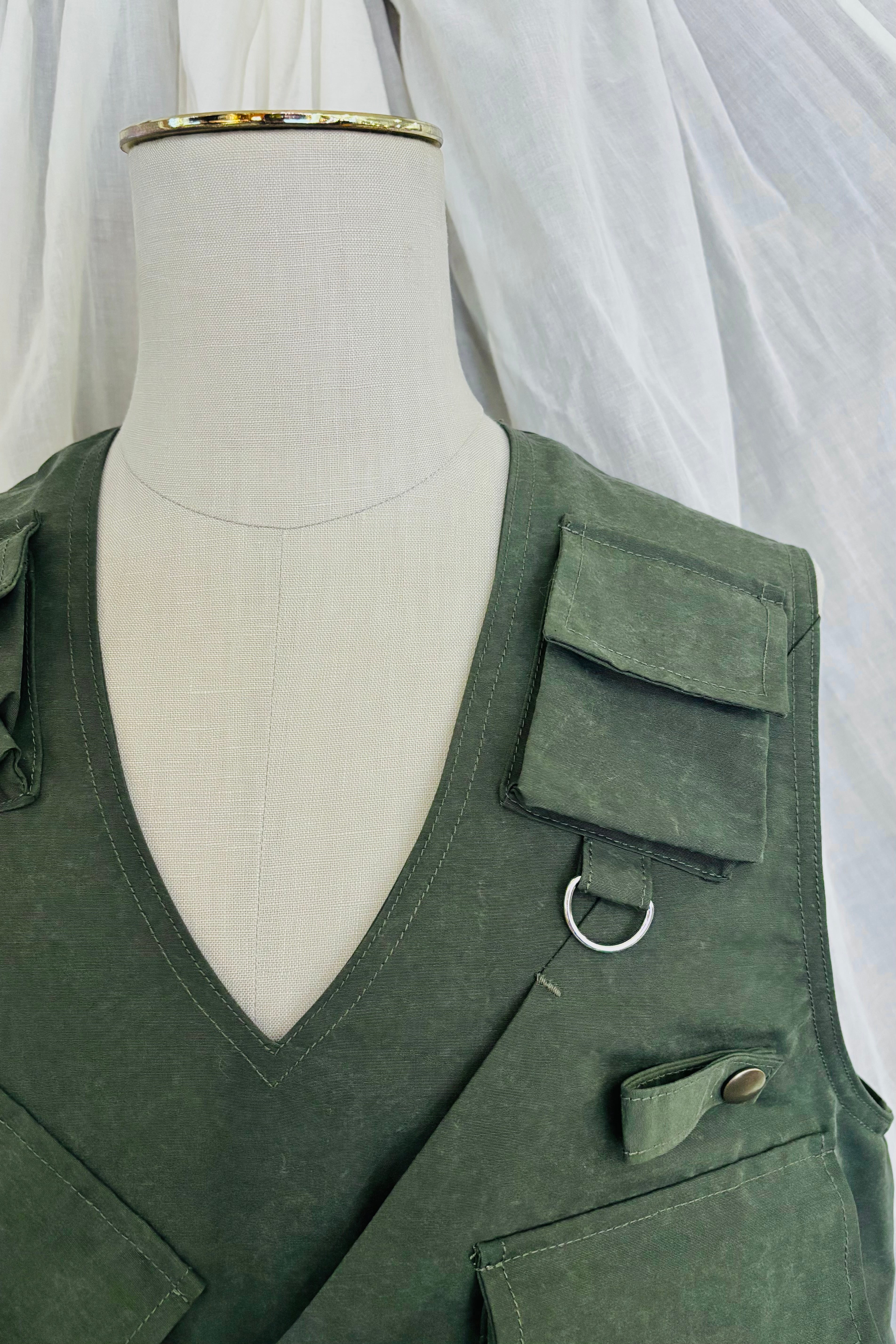 KENNETH FIELD - TROUT HUNTER VEST P/N GROSGRAIN - OLIVE