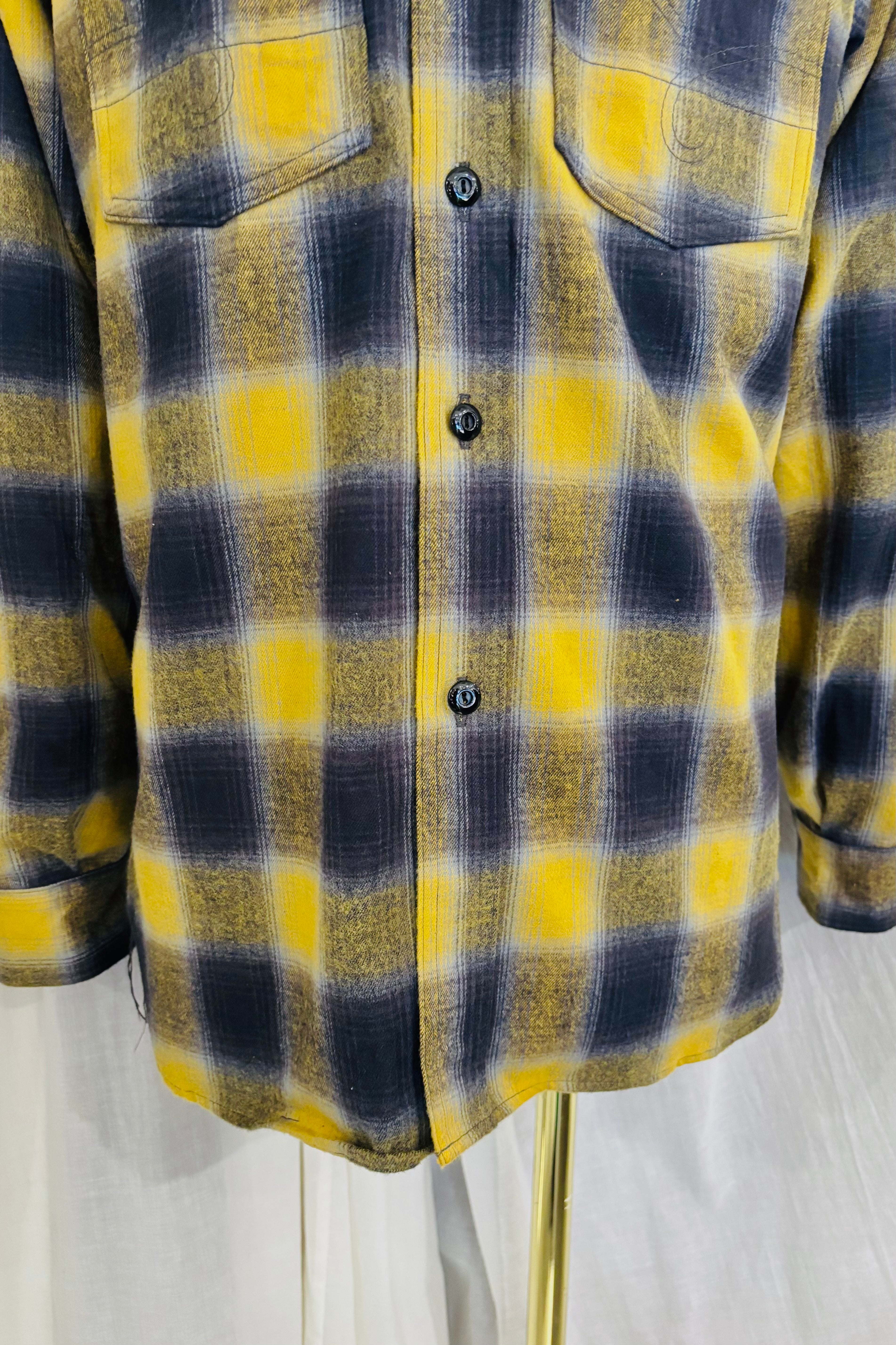 KENNETH FIELD - BARN SHIRTS FLANNEL PLAIDS - MUSTARD