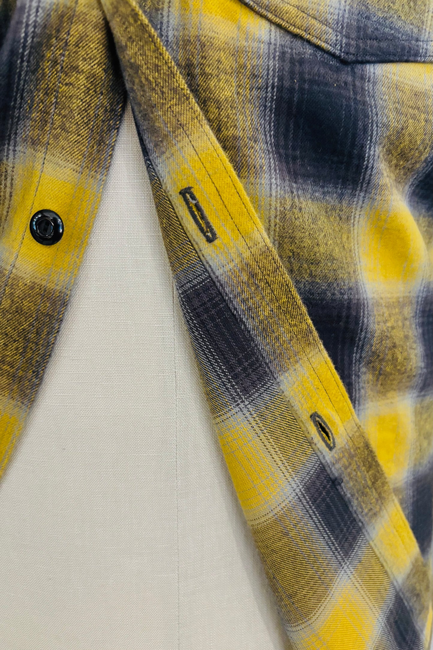 KENNETH FIELD - BARN SHIRTS FLANNEL PLAIDS - MUSTARD