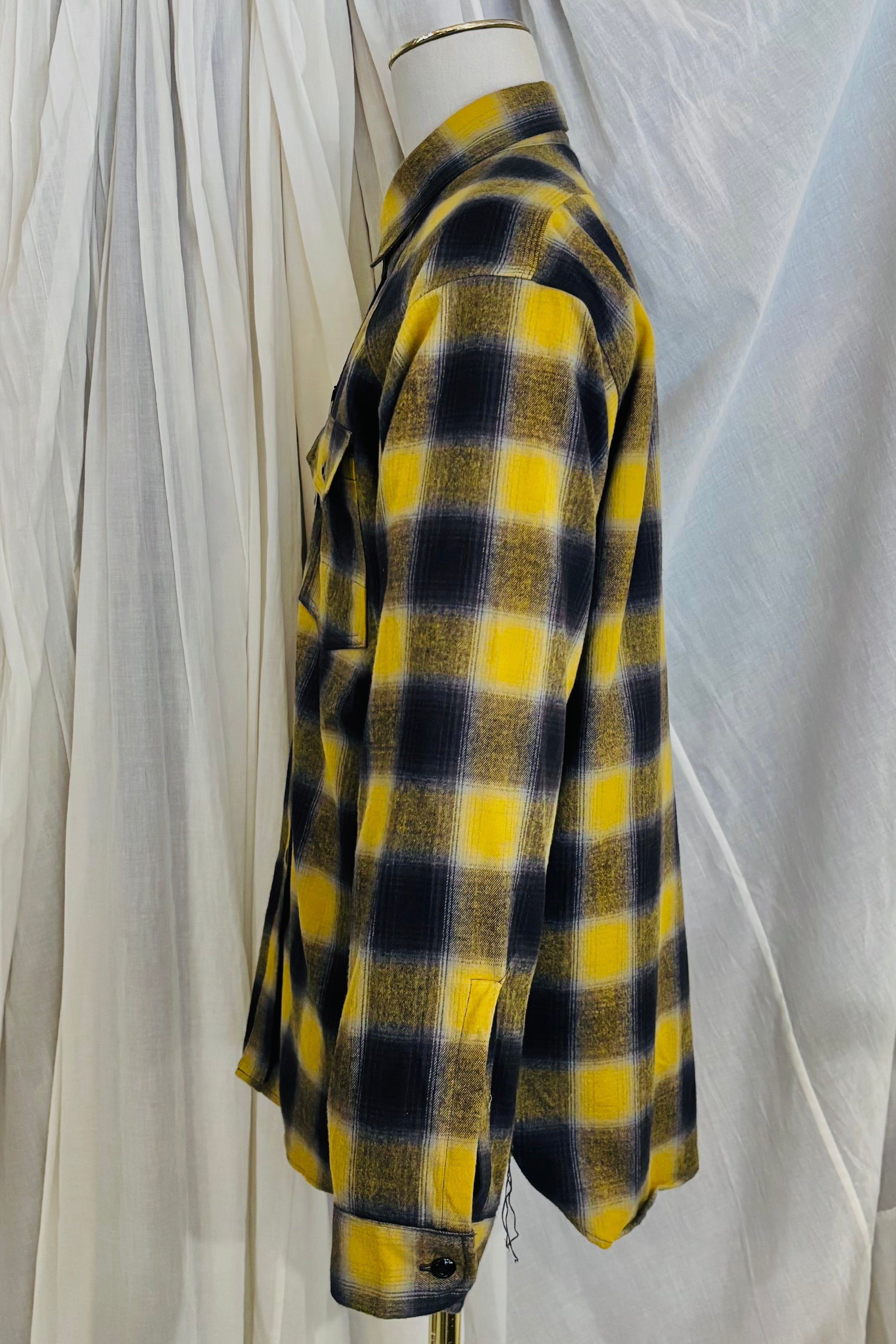 KENNETH FIELD - BARN SHIRTS FLANNEL PLAIDS - MUSTARD