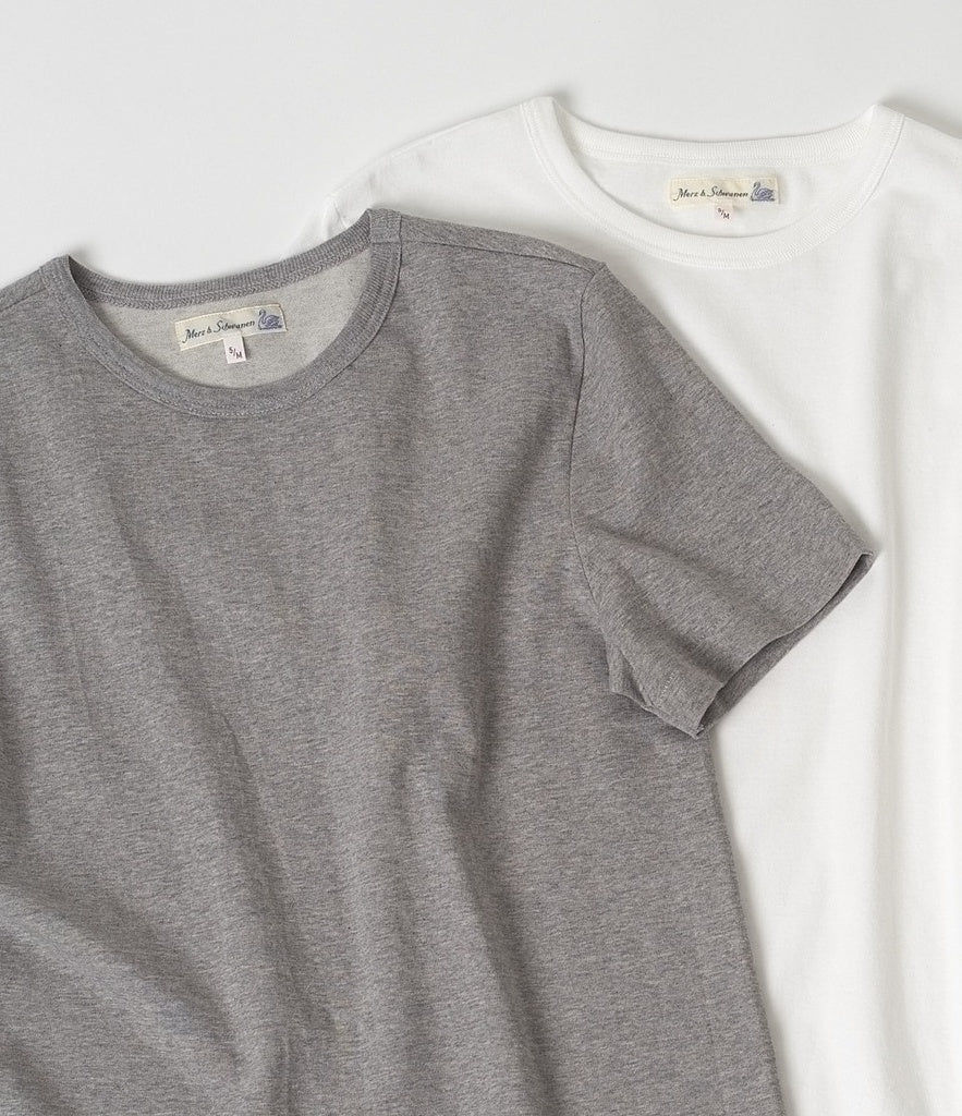 Merz b.Schwanen - 215 LOOPWHEELED TEE - GREY MEL