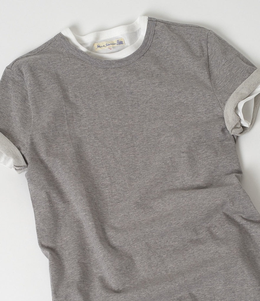 Merz b.Schwanen - 215 LOOPWHEELED TEE - GREY MEL