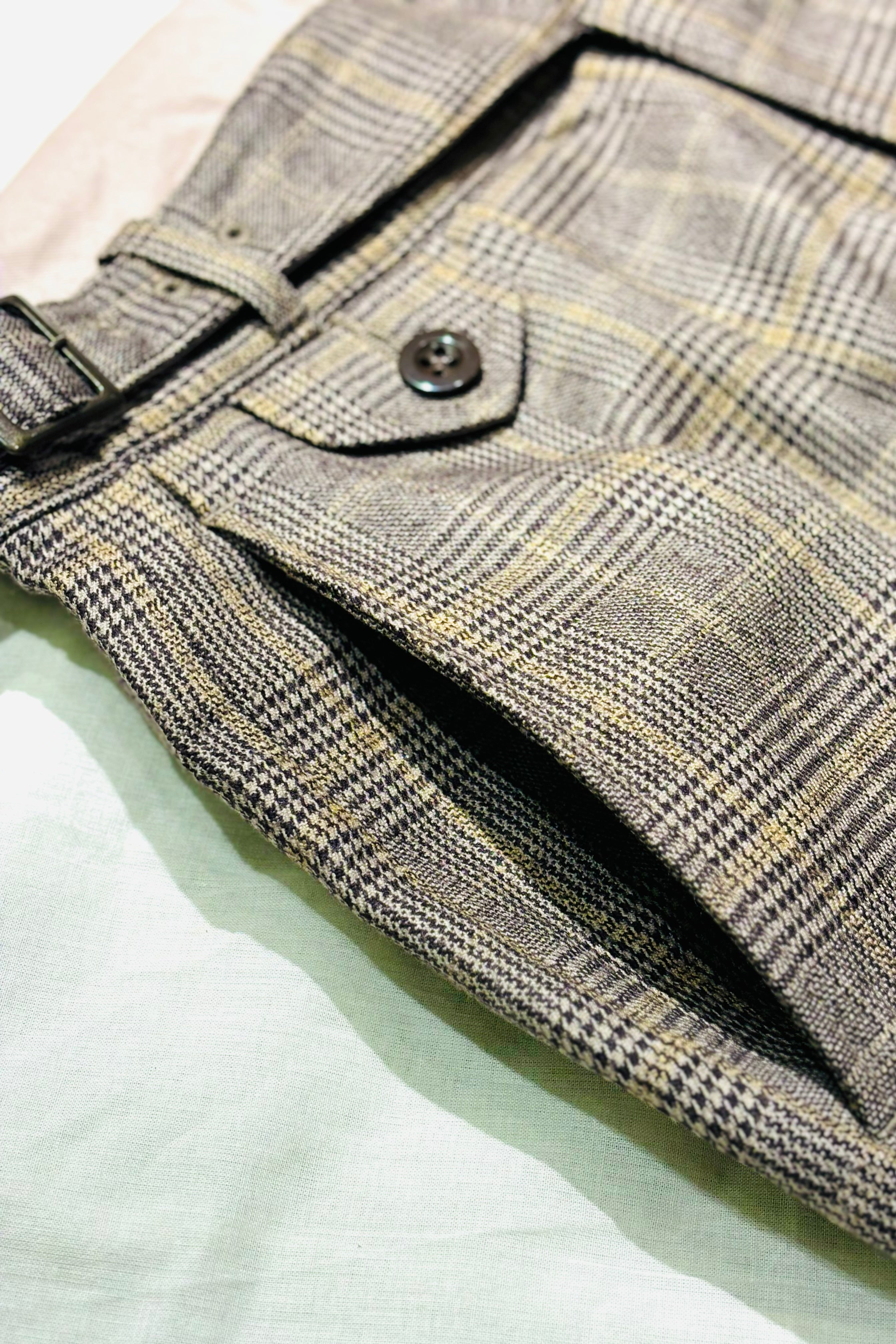 KENNETH FIELD - GURKA Ⅲ TROUSER WOOL PLAIDS - BROWN