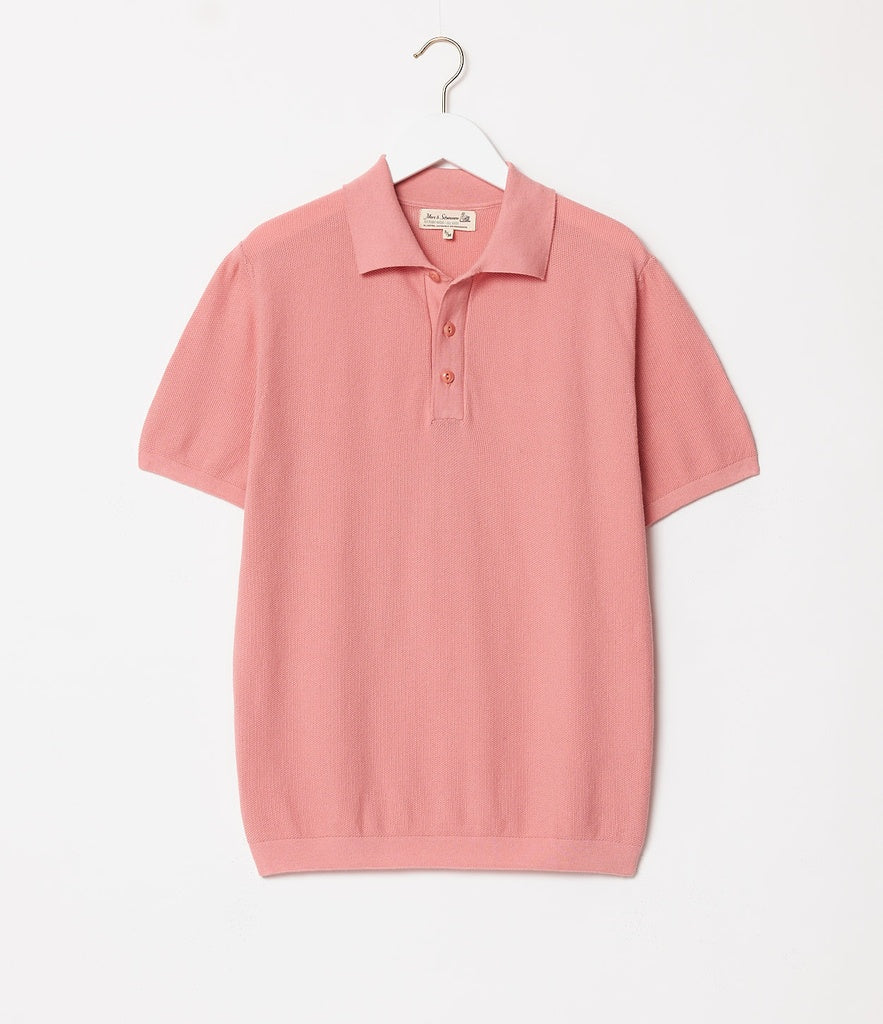 Merz b.Schwanen - KPLP02 KNITTED POLO ORGANIC COTTON - PEACH
