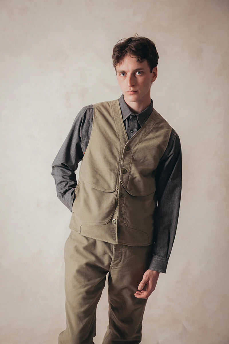 Nigel Cabourn LYBRO - V01-M WORK VEST - MOLESKIN