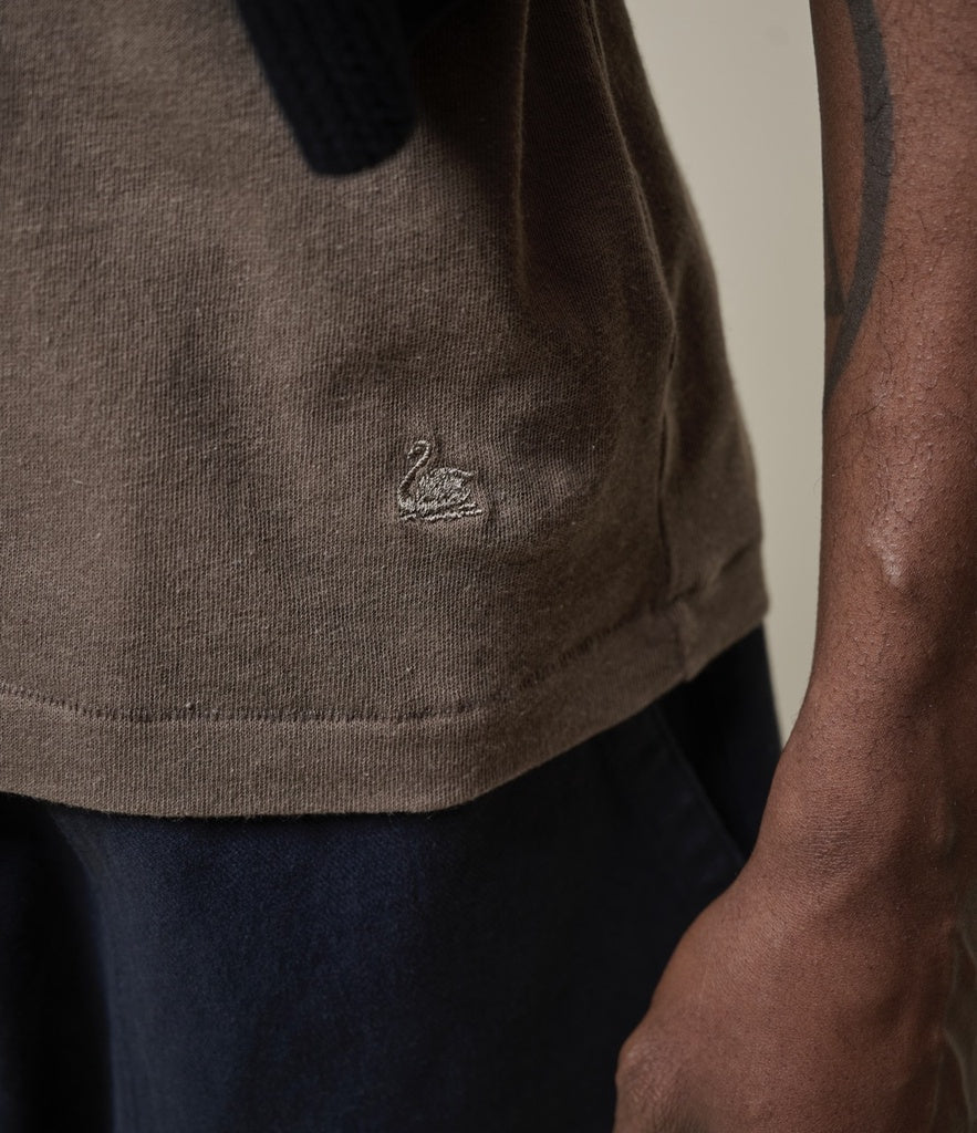Merz b.Schwanen - LINEN02 POLO SHIRT LINEN ORGANIC COTTON RELAXED FIT - FADED GRAIN