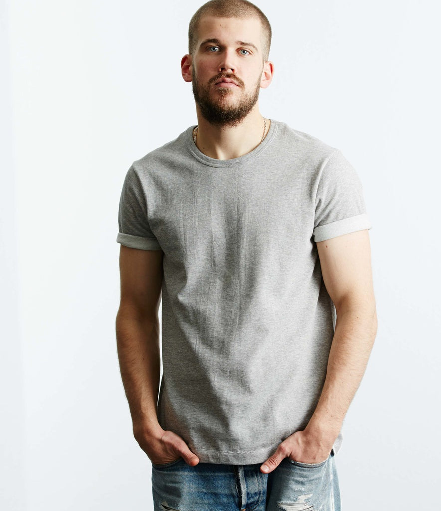 Merz b.Schwanen - 215 LOOPWHEELED TEE - GREY MEL