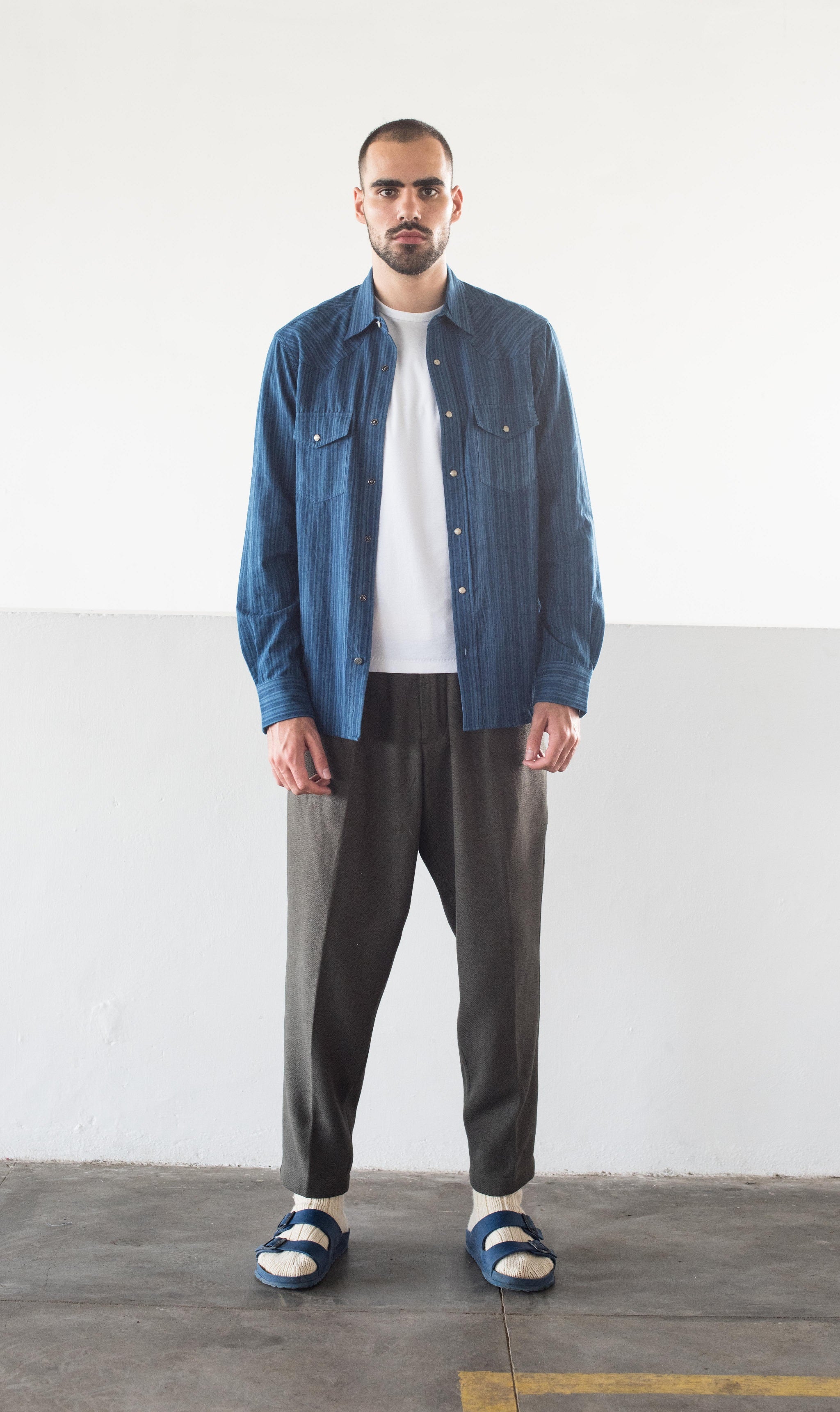 ORIGINAL MADRAS TRADING COMPANY - No107 WEATERN STRAIGHT COLLAR SHIRT - OM44745.20